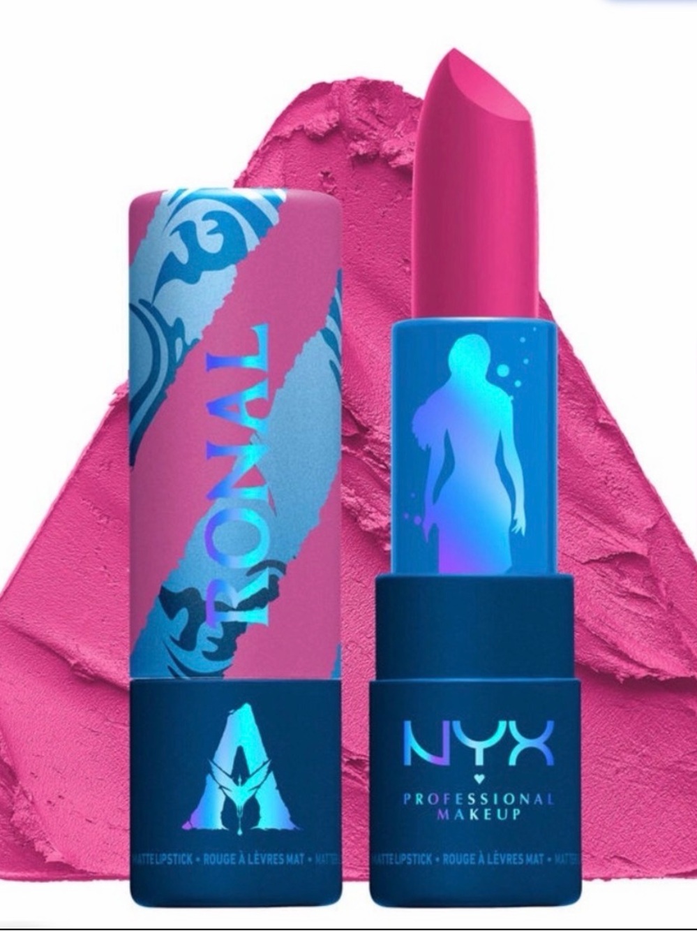 Nyx Makeup Limited Edition Avatar Matte Lipstick in Ronal fuchsia pink